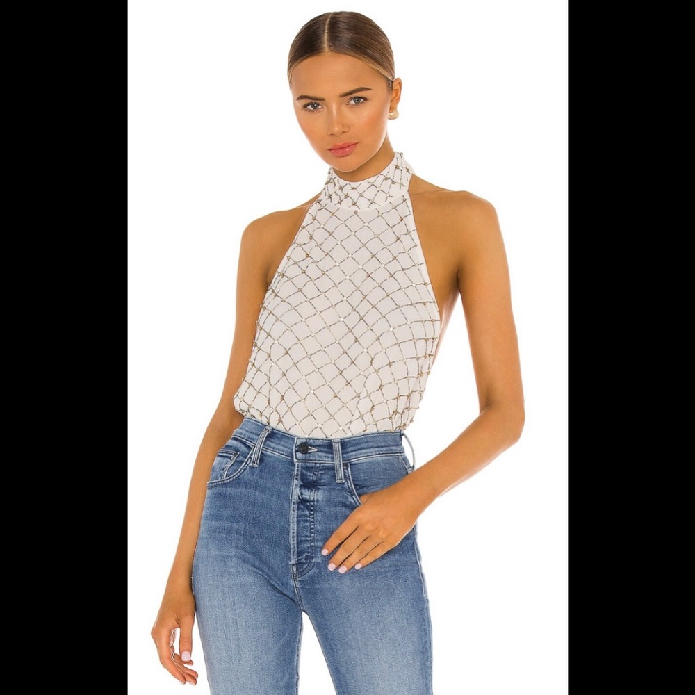 NWOT Intimately Free People Size XS Ivory Bling Bling Cha Ching Bodysuit